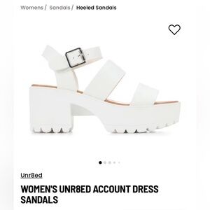 Size 7 white lug sole sandals, unr8ed, soda